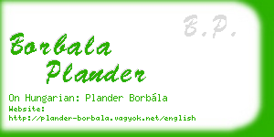 borbala plander business card