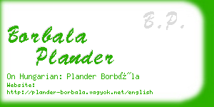 borbala plander business card